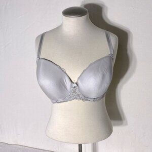5/$25 Victoria’s Secret Light Grey Dream Angels Lined Demi Bra 34DDD/34F